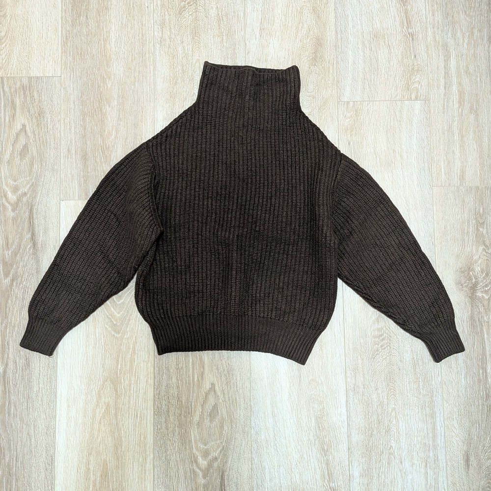 Aritzia Montpellier 100% Merino Wool Brown Turtleneck Sweater